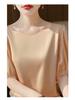 Damen Sommer Acetat Satin Diamantkragen Locker Kurzarm Mode Top