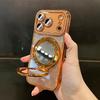 Gradient Glitter For Magsafe Magnetic Mirror Stand Holder Case For iPhone 13 14 15 16 17 Pro Max Bling Diamond Shockproof Cover