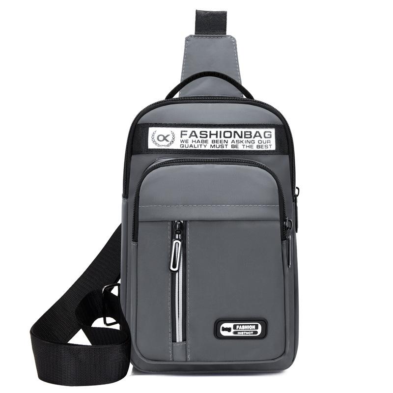 Geantă de piept pentru bărbați, simplă, de mare capacitate, de călătorie în aer liber, geantă de umăr, modă casual, geantă de piept multifuncțională