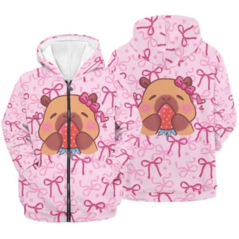 Women'S Zip Up Hoodie 3D Printed Hooded Sweatshirt Hoody Coat with Pocket