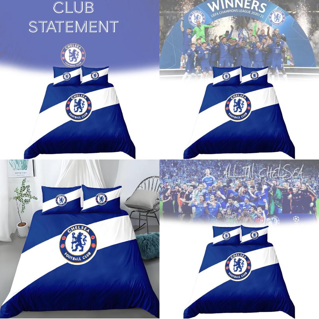 Chelsea Football Fan Gift Duvet Cover Set With Soft Polyester For Double Bed Bedroom Decor