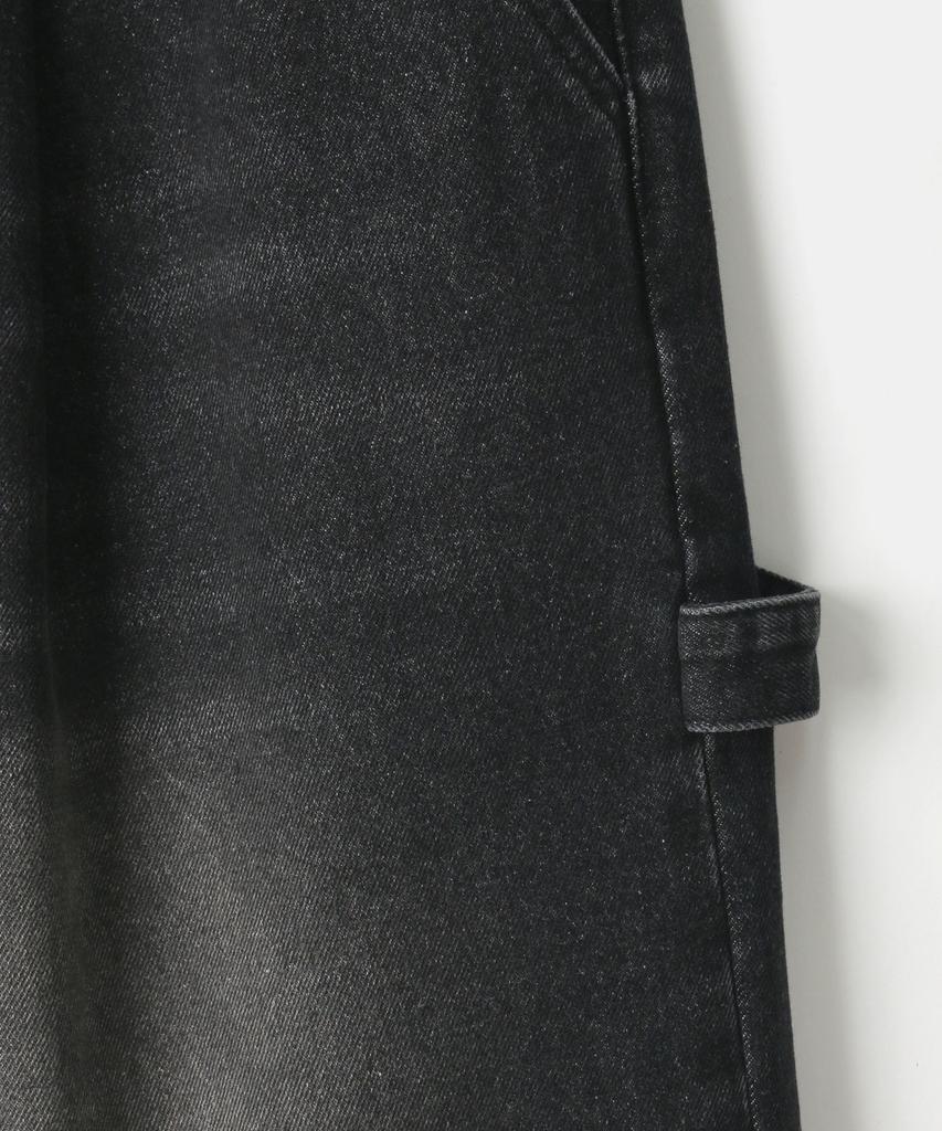 INDUST One-Pleat Carpenter Bermuda Denim Half Pants_Black