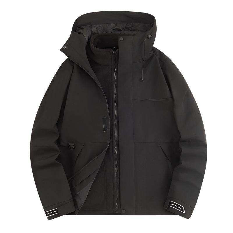 Unisex 3-in-1 Windproof Waterproof Mountaineering Jacket with Fleece Liner for Autumn and Winter