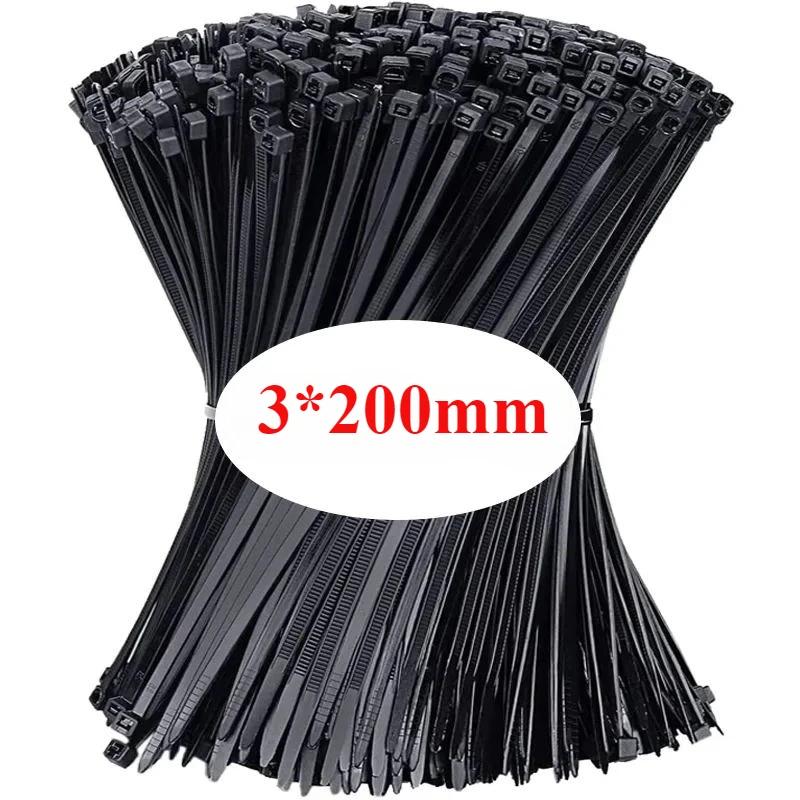 

thickened buckle binding cable tie, Multi specification black plastic cable tie, multi-purpose self-locking nylon cable tie 100pc