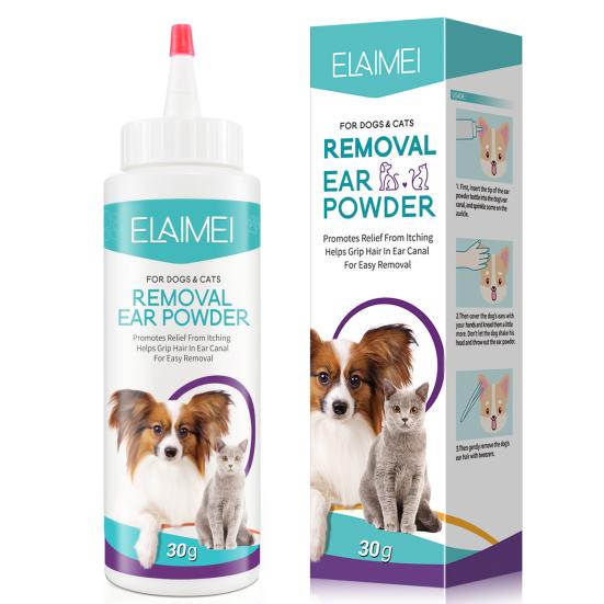 Yousheng 30g Dog Ear Cleaner Powder Painless Remove Odors Alleviate Inflammation Non-irritation Hair Removal Ear Cleaning Treats Infected Ears