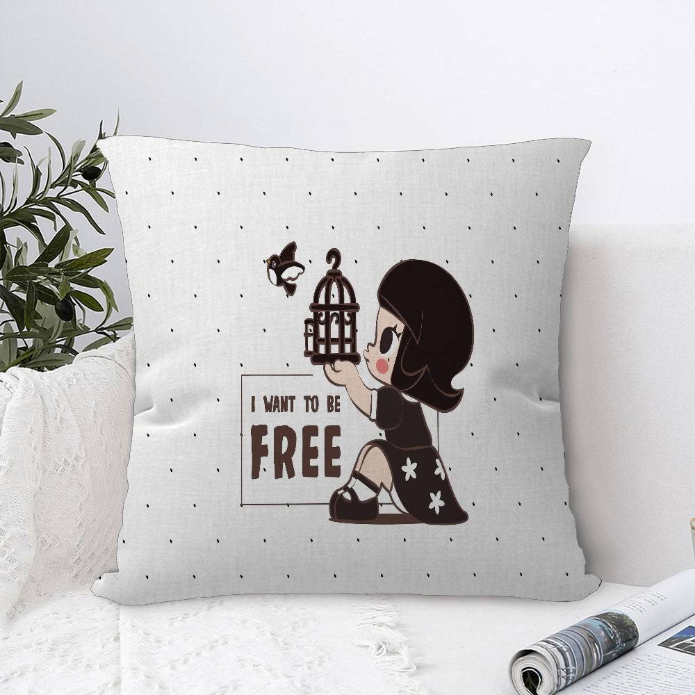 

P-POP M-MART M-Molly Anime Pillowcase Toon Gift Cushion Cover Bedroom Home Sofa Chair Seat Decor Pillow Case 12x12Inch