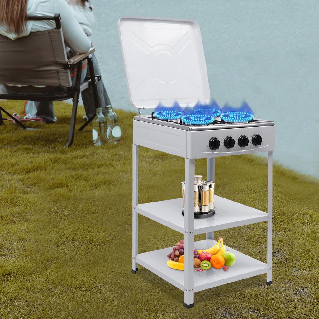 4/5 Burners Independent Control Natural Gas Stove Removable Propane Gas Stove with Cover for Outdoor Camping RV Travel