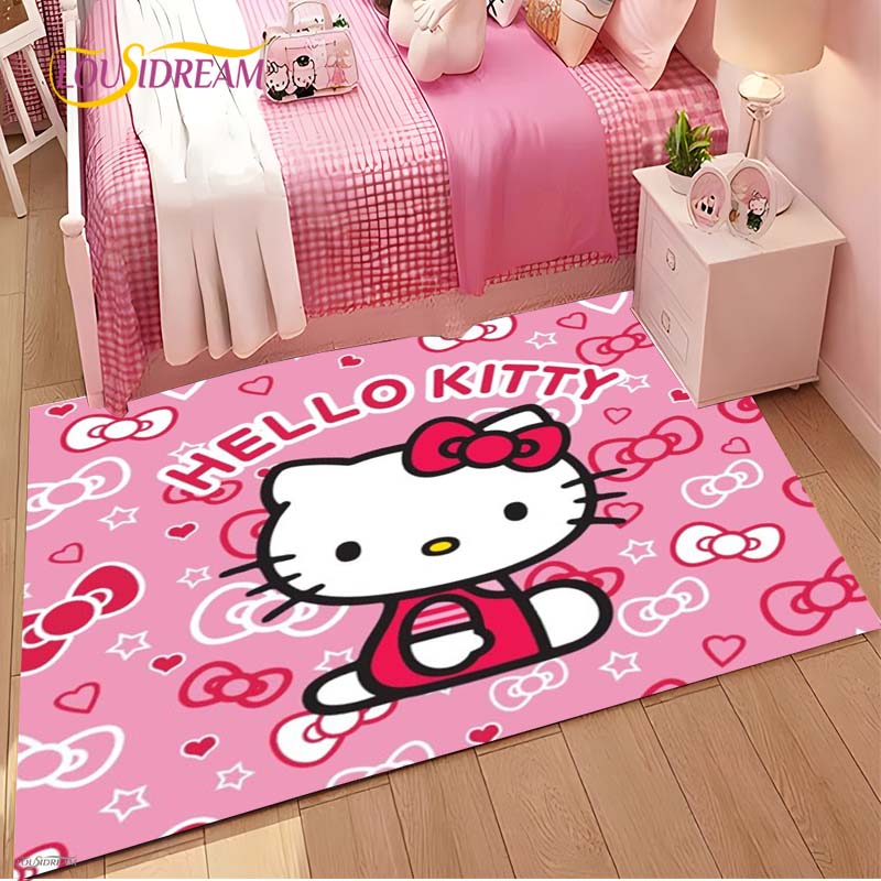 Hello Kitty kawaii Cartoon Anime Carpet for Living Room Bedroom Rug Kitchen Door Kids Un-slip Floor Mat Alfombra Birthday gift