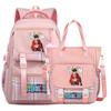 2Pcs/set Anime One Piece Large Capacity Handbag for Teenager Student Children Girl Boy Back To School Washable Versatile Crossbody Shoulder Bag