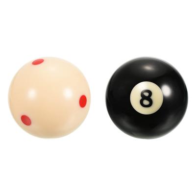 PATIKIL Billiard Cue Ball #8 57.2mm 2-pack Replacement Beige Black