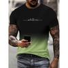 3D Printed Originality T-Shirt for Men Letters Printing Contrast Color Pattern T Shirts Summer Casual Short Sleeves Round Neck Tops Sport Loose Tee