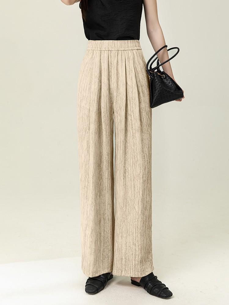 Women’s Summer Tie-Dye High-Waisted Wide-Leg Pants with Elastic Drawstring