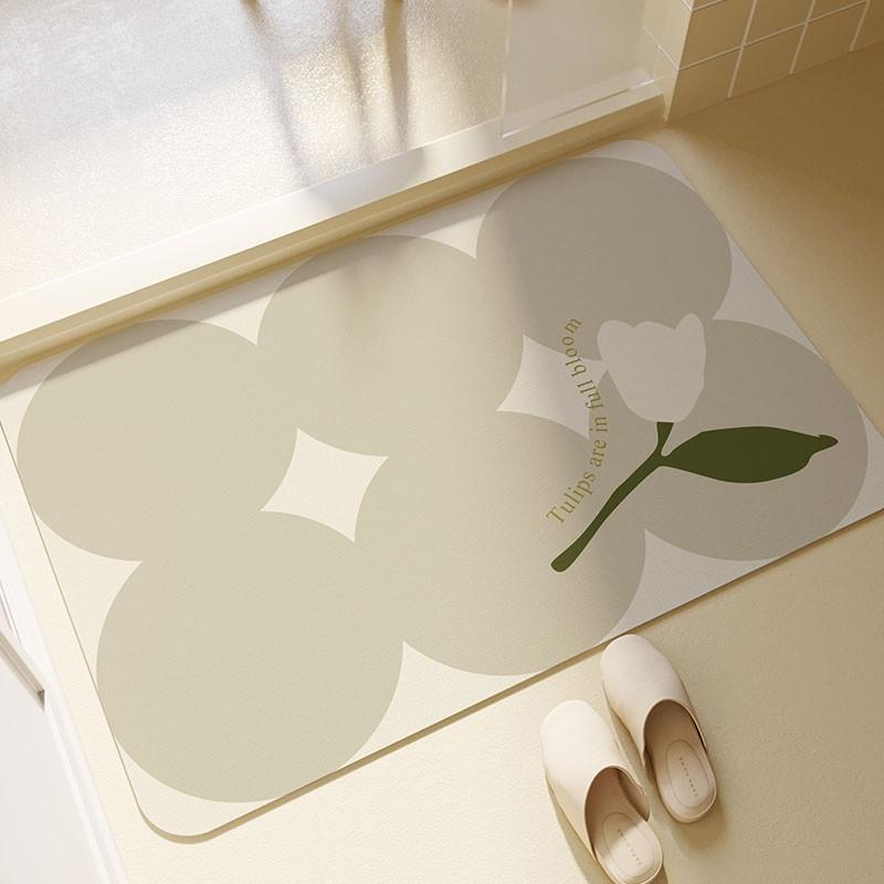 

Simple Diatom Mud Floor Mat Bathroom Door Absorbing Anti-slip Soft Cushion Bathroom Foot Mat Toilet Bathroom Bathroom Quick-drying Carpet 40 * 60Cm