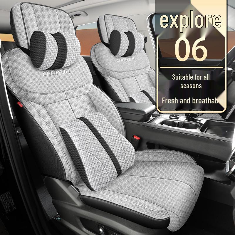 Chery Explore 06 Universal Five-Seat Linen Car Seat Cushion Cover for All Seasons