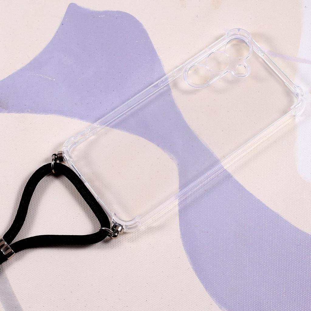 Für Samsung Galaxy S25+ Hülle Verstärkte Ecken TPU Transparente Handyhülle mit Lanyard