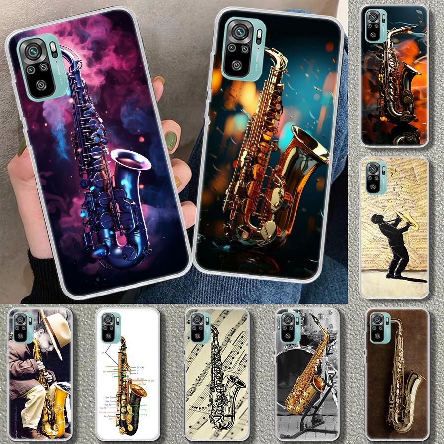 Music Saxophone Instrument Phone Case Cover for Xiaomi Redmi Note 15 14 13 12 11 Pro Plus 14S 12S 11S 11T 11E 10S 10 Customized