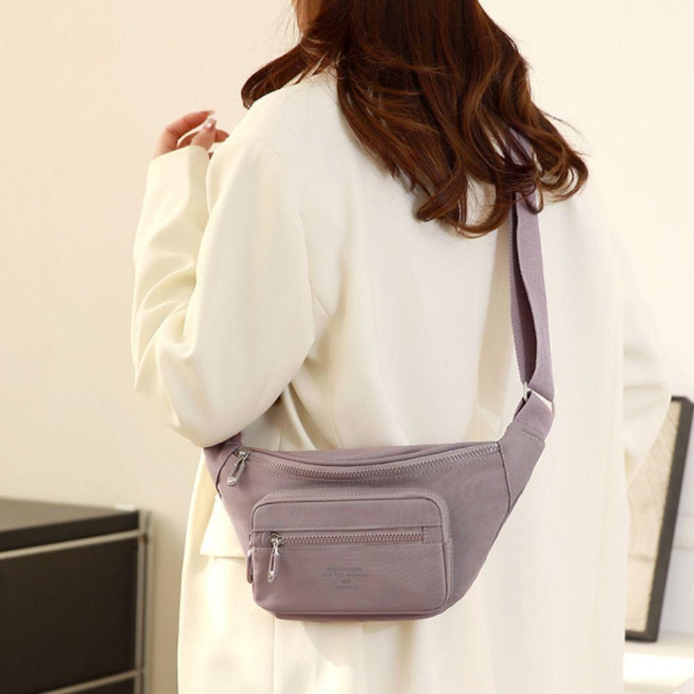 Portable Nylon Crossbody Bag Solid Color Middle Aged Tote Bag Fashion Mobile Phone Bag  Mom