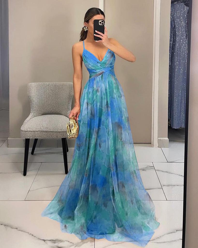 Sukienka z siateczkowym wzorem na ramiączkach spaghetti - Kolekcja Wiosna/Lato 2026 - Idealna na wakacje, codzienne wyjścia i imprezy