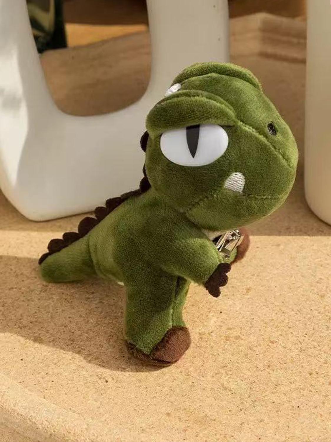 

1 шт., симпатичная повязка на голову в виде зеленого динозавра из мультфильма, супер милая веревка для головы куклы, двойное назначение, плюшевая изящная брошь-заколка