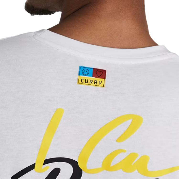 Under Armour Vintage Logo Ribbed Crew Neck T-Shirt Men Tops White 1383867-100