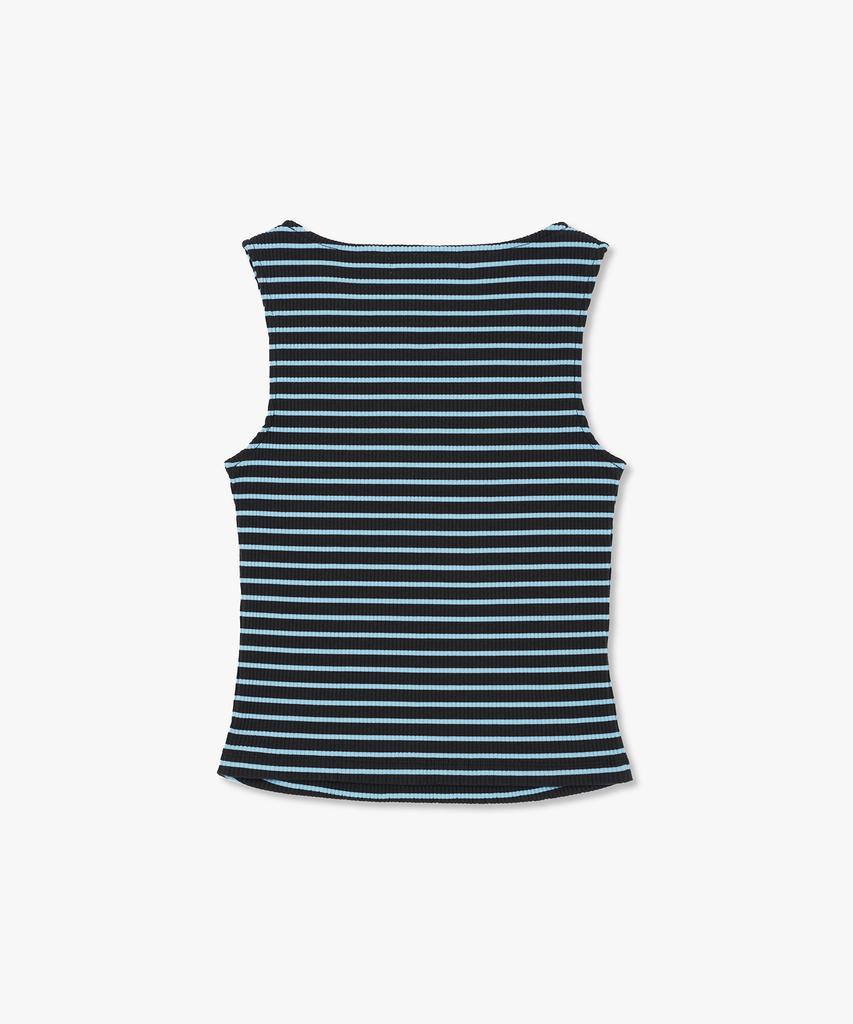 PLAC WOMEN Striped Boat Neck Sleeveless Top_3 Colors