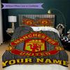 Custom Name Manchester United Pattern Bedding Uilt Set Uilt Cover Pillowcase Home Decoration Birthday Gift (1*duvet Cover+2*pillowcase Without Core)