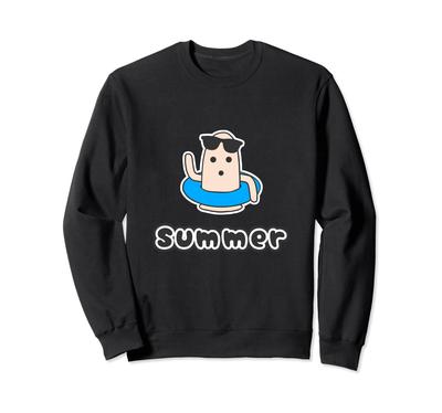 Summer Float Sunglasses Summer Haniwa Historical Pottery Character Cute Illustration Sweatshirt Haniwa-kun [Yuru Friends]