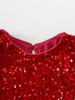 Girls' Sequin Princess Dress: 2025 Christmas Short-Sleeve Party Gown