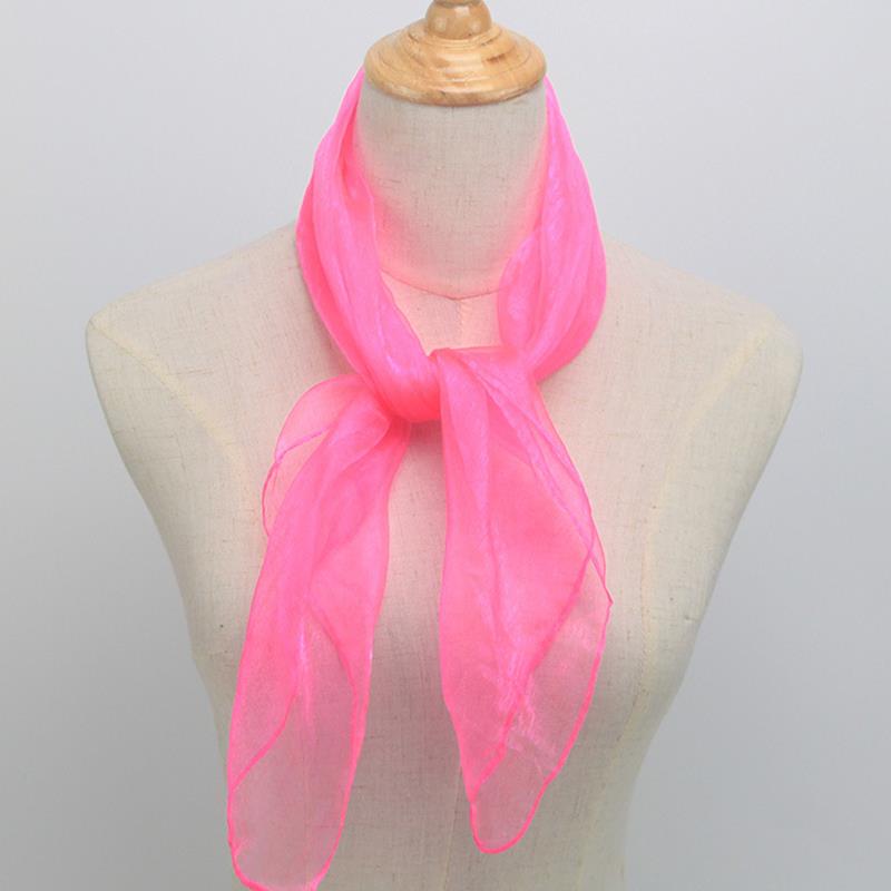 Free Shipping Silk Satin Hair Scarf Women Luxury Sunscreen Small Muffler Hijabs Head Neck Shawls Holiday Beach Vacation Scarves