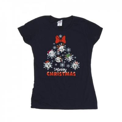 Womens/Ladies Mickey Mouse And Friends Christmas Tree Cotton T-Shirt