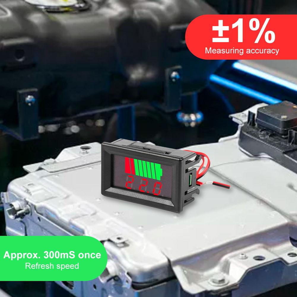Car Battery Charge Level Indicator Lithium Battery Capacity Meter Tester Auto Identify Battery Voltage Meter Capacity Indicator