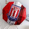 Stoke City FC-mønster, automatisk paraply, bærbar og sammenleggbar design, 8 spiler, en jule- eller bursdagsgave.
