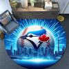 Toronto Blue Jays Round Area Rug,Carpet Rug for Living Room Bedroom Sofa Playroom Decor,Non-slip Floor Mat