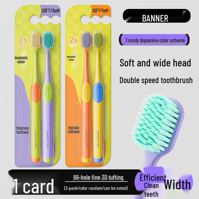 Silver Ion Antibacterial Soft Bristle Toothbrush, Advanced Gum Protection, Wide Head for Adults.