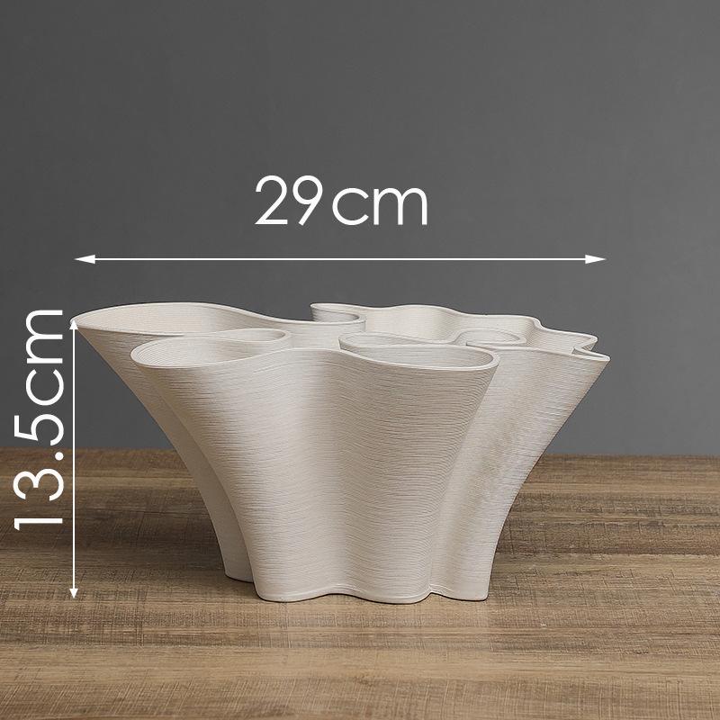 Ceramic Handicrafts Three-dimensional Pleats Petals Flower Vase Flower Arrangement Accessories Flowerpot Home Decoration