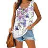 Women Summer Sleeveless Casual Floral Printed O-Neck T-Shirt Tops Blouse