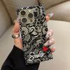 Clear Square Back Tube Case Protection For iPhone 12 14 Pro Max 16 ProMax 13 15 Plus 11 Anti-Oxygen,Black Floral Heart Pattern Casing