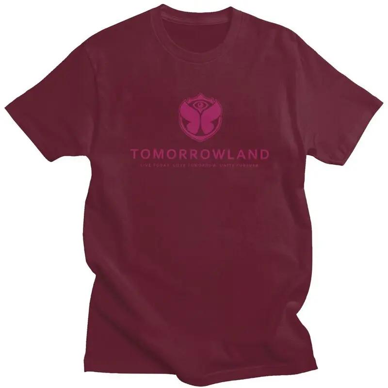 Niestandardowy T-shirt Tomorrowland dla mężczyzn z krótkim rękawem, fajny belgijski T-shirt do muzyki tanecznej, luźny krój, 100% bawełna, prezent