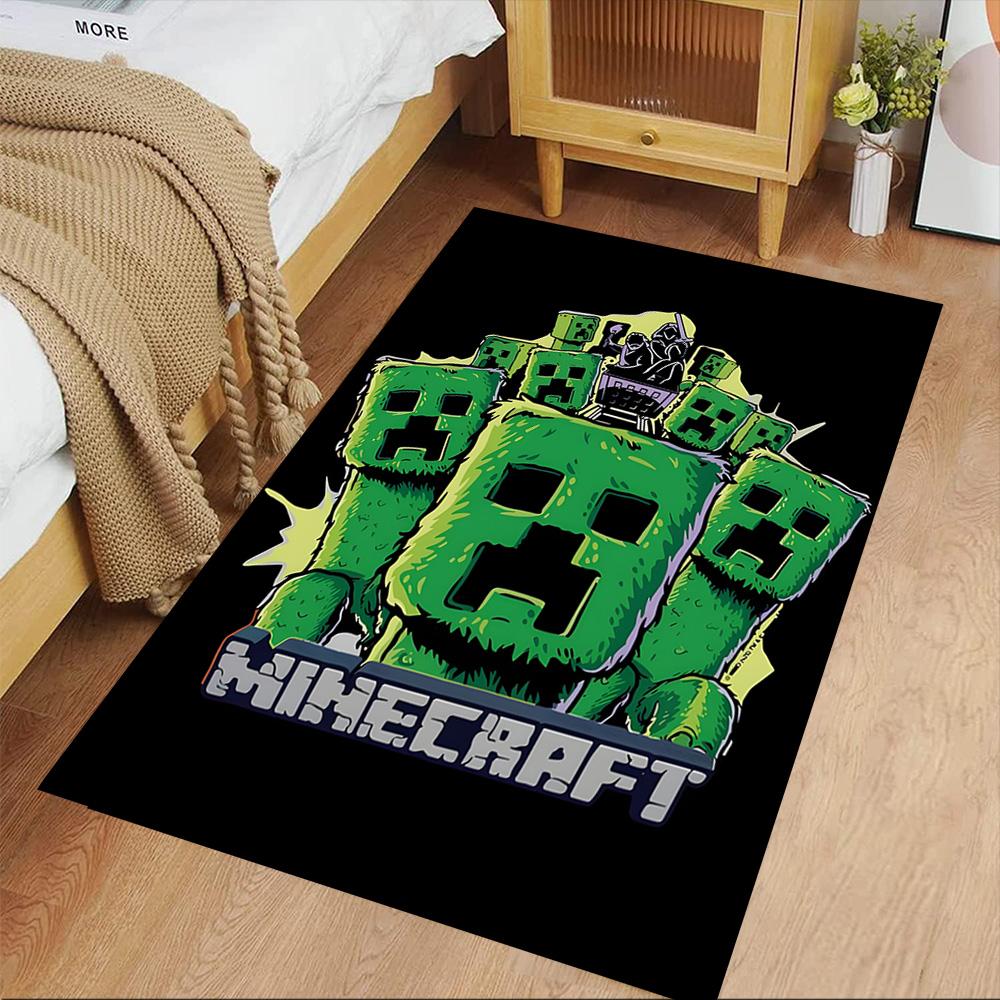 Minecraft Creeper Pixel Art Carpet Design for Decorate room Study room Playrooms Balcony Anti-slip Rug Decorate Offices Best for Christmas