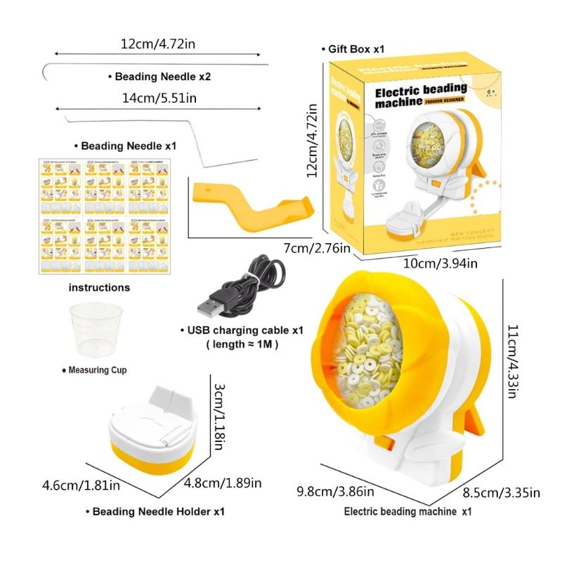 Clay Bead Spinner Electric Bead Spinner Set for Jewelry Bracelets Necklaces Waist Crafts Making USB Bead Spinner