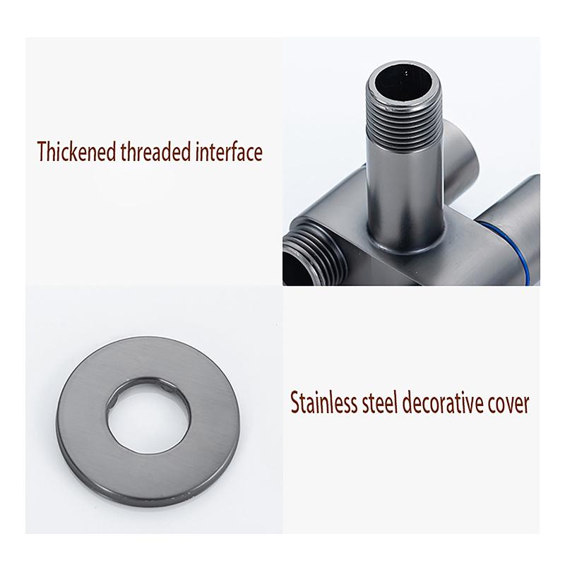 Bidet Pračka Trojcestný ventil Třícestný Jeden vstup Dva výstupy Dvojitá ovládací baterie G1/2 palcový kalibr Černá Stříbrná Šedá