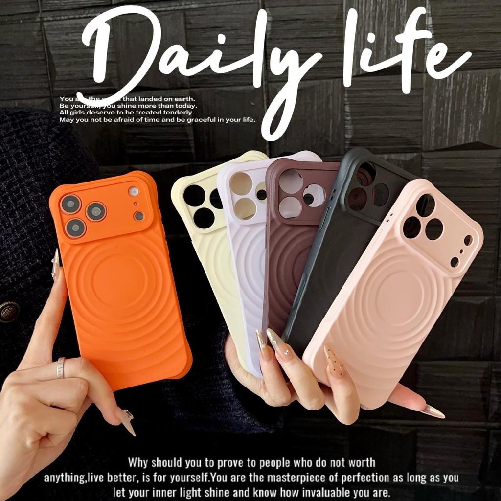 iPhone 17 Pro Max Liquid Silicone Magnetic Case with Apple 16 Wave Design