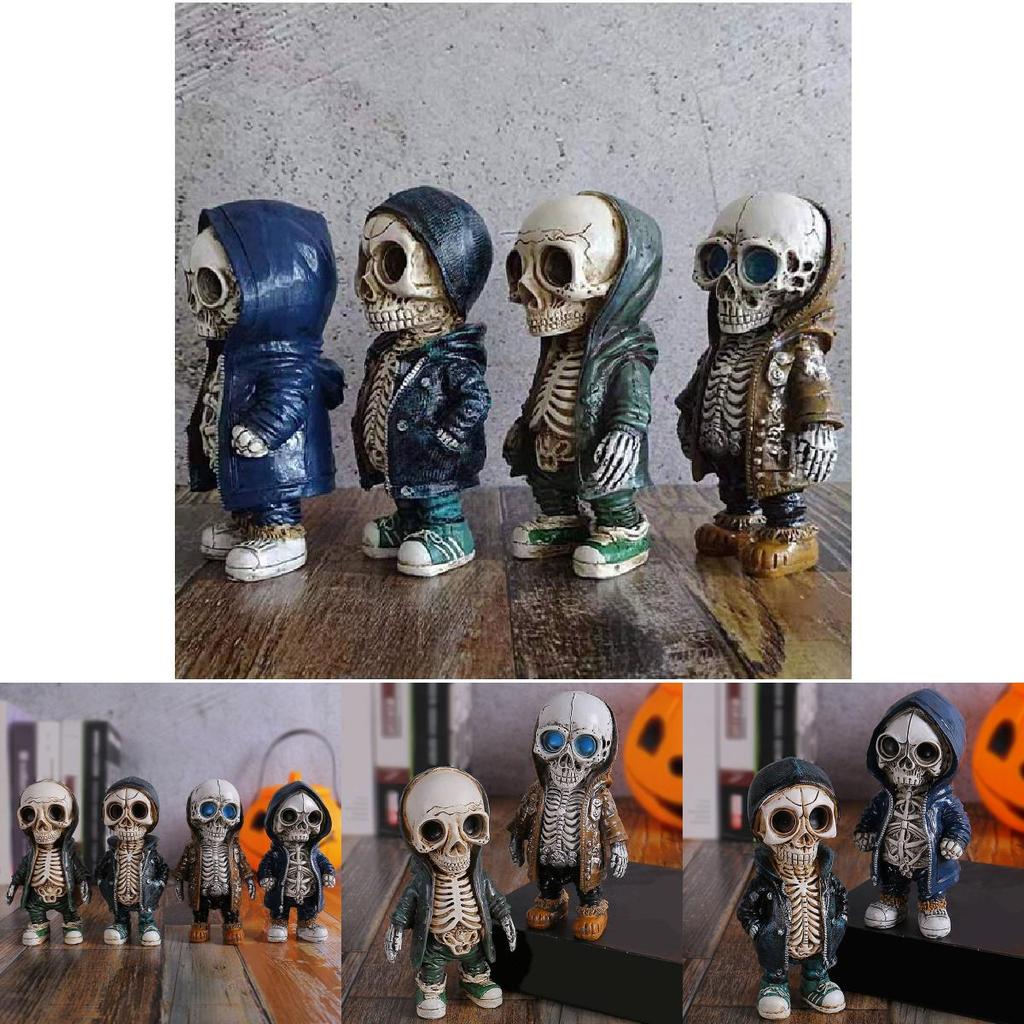 Unique Resin Skeleton Figurine In Versatile Colors For Halloween And Christmas Decor
