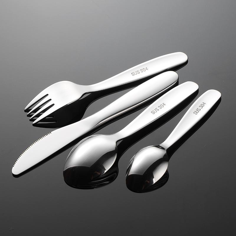 304 stainless steel children's knives, forks, spoons, western tableware children's birthday gift small spoon and fork set