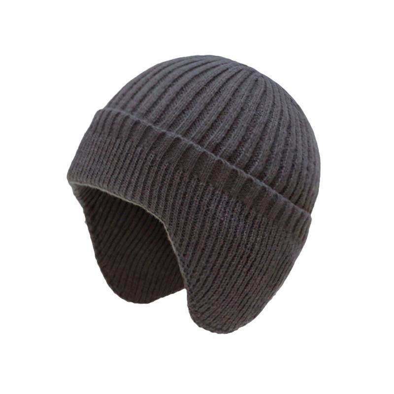 Winter wool hat men's ear protection hat fleece thickened outdoor warm windproof cold knitted hat