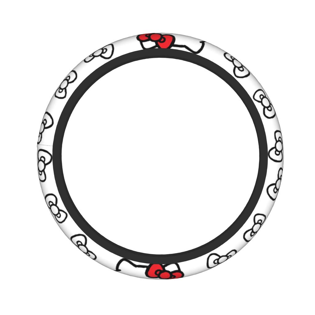 Kittys Cartoon Car Steering Wheel Cover 38cm Steering Wheel Protective Cover Auto Decoration Interior Accessories