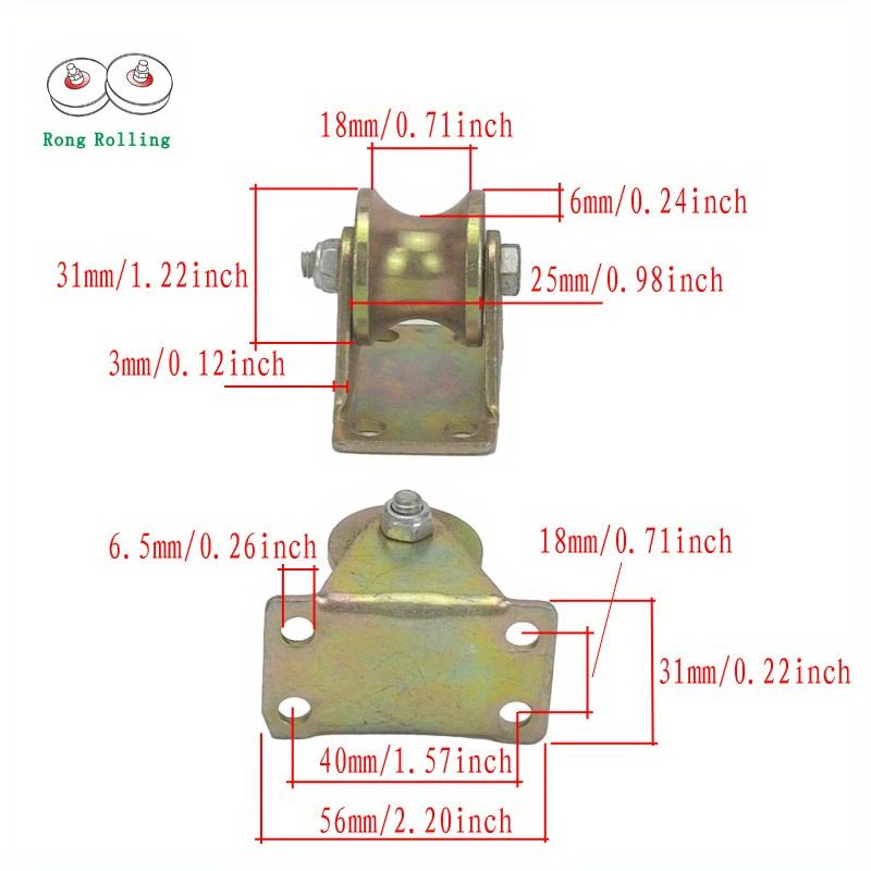 

2 шт. ролик для откатных ворот, колесо с U-образным пазом для раздвижной двери, стальной материал шкив с пазом, опорный ролик для круглого трека, железный материал шкив с U-образным пазом 2pcs