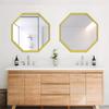 Octagon Black Bathroom Mirror, 40cm / 15.7" Decorative Wall-Mounted Vanity Mirror, No Lighting