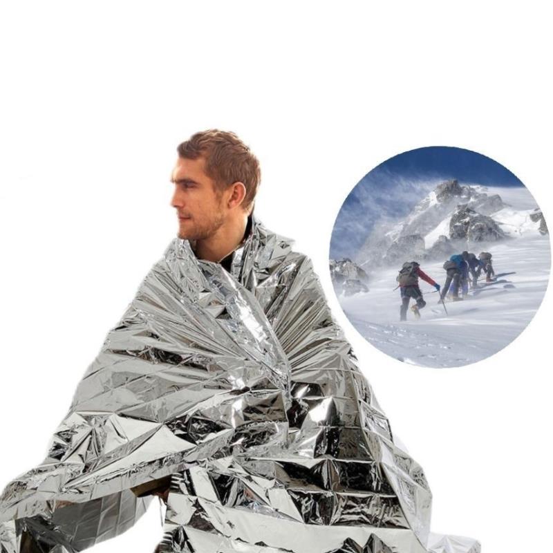 1 st Nödbädd/filt Utomhus Överlevnad Första Hjälpen Räddningskit Vindtät Vattentät Folie Värmebädd för Camping Vandring
