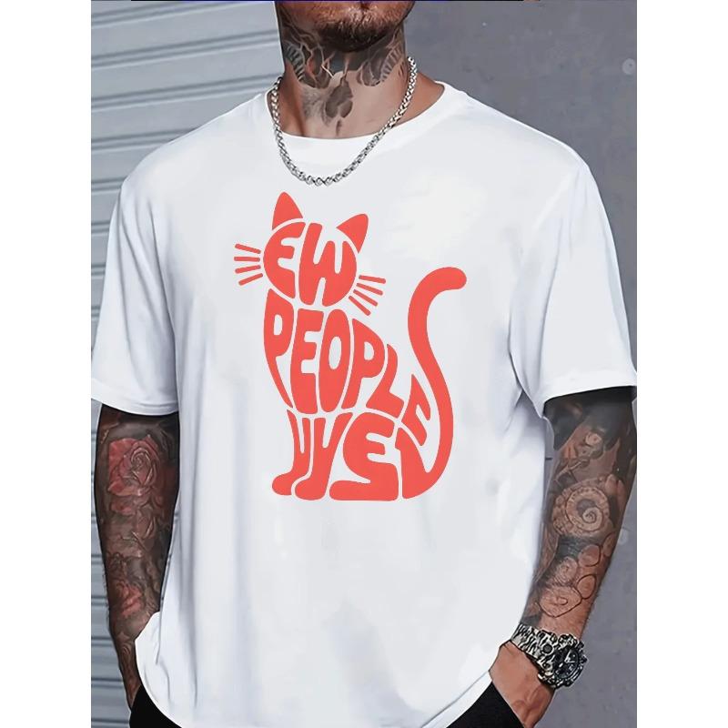 

Повседневная модная футболка с круглым вырезом для мужчин с изображением кота Фу, люди , идеально подходит для пасхальных нарядов S белый